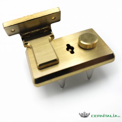 Chiusura a scatto vintage per valigetta ottone vecchio DP TC243 (coppia) - Image 2