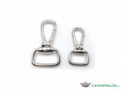 Moschettone in zamak corpo tondeggiante anello mobile